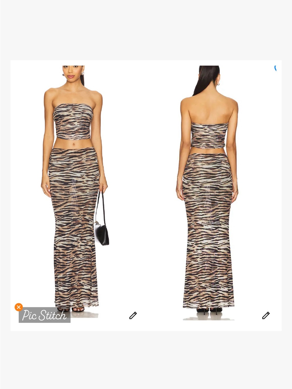 Superdown Gisela Animal Print Maxi Skirt Set